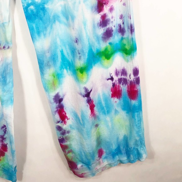 Rainbow Yoga Love Tree Large Pants Tie Dye Handmade Blue‎ Purple Lounge 539 - Picture 6 of 12